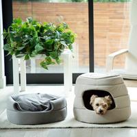 2 en 1 Deux façons d'utiliser Cat Cave House PP Cotton Form Cushion Cozy Safety Dog Bed