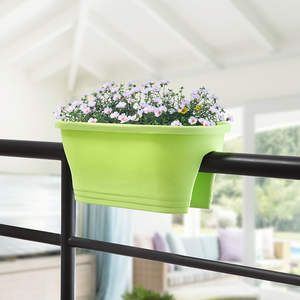 Maceta de barandilla de cubierta <span class=keywords><strong>blanca</strong></span> vertical suspendida con orificios de drenaje para balcón jardín - Product Image 1
