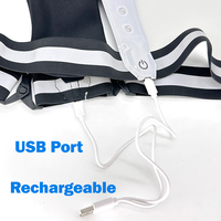 Gilet de sécurité réfléchissant LED rechargeable par USB coloré, vêtement en polyester, équipement de course, veste, sac de jogging réglable