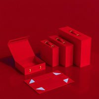 Boîtes cadeaux portables en carton gris double, laminées, gaufrées UV, personnalisables, pliables, avec fermeture magnétique, grande taille, monobloc, sur mesure