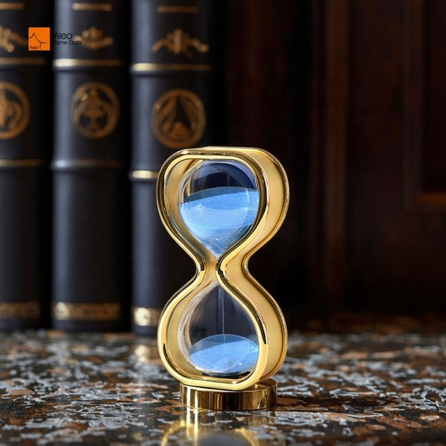 8-Shaped Retro Luxury Pendulum Sand Clock 15/30 Min Hourglass Timer Matte Texture Glass Plastic Decoration New Product