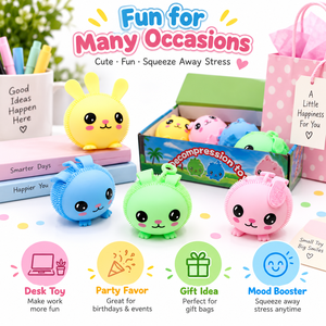 Jouet décoratif lumineux anti-stress en forme de lapin, en plastique, à presser, avec design de dessin animé amusant, cadeau promotionnel - Product Image 2