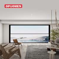 OPUOMEN-Ventana inteligente de elevación eléctrica moderna para balcón, ventana de aluminio, apertura vertical automática para el hogar, sala de estar