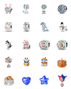 Pendentif citrouille rigolo crâne d'Halloween, perles pour bracelet DIY, accessoire <span class=keywords><strong>de</strong></span> fantaisie - Product Image 2