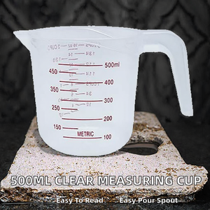 500 मिलीलीटर पर्यावरण के अनुकूल पीपी प्लास्टिक पारदर्शी मापने वाले कप जूग बेकिंग रसोई उपकरण के लिए - Product Image 2
