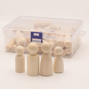 ตุ๊กตาไม้ชุด 50 ชิ้นสีธรรมชาติสำหรับเด็ก DIY งานฝีมือของเล่นอายุ 2 4 ปี - Product Image 2