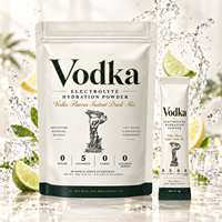 Poudre d'hydratation électrolytique OLLI saveur vodka, sans alcool, 0 sucre, 0 glucides, 5 calories, 30 sachets de 150g, compatible Keto