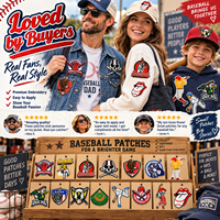 Patch brodé thermocollant ou à coudre pour le baseball, motifs joueur, batte, gant, équipe, aigle, lanceur, Amérique, crâne, pour enfants, vente en gros