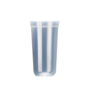 U-shaped 700ml Boba Tea Bottle Plastic PP Injection Round Bottom Cup Recyclable Transparent Plastic Cup