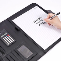 Bloc-notes professionnel de voyage Foska Black Executive pour CV, documents, tablette 13 pouces, fournitures de bureau et cartes