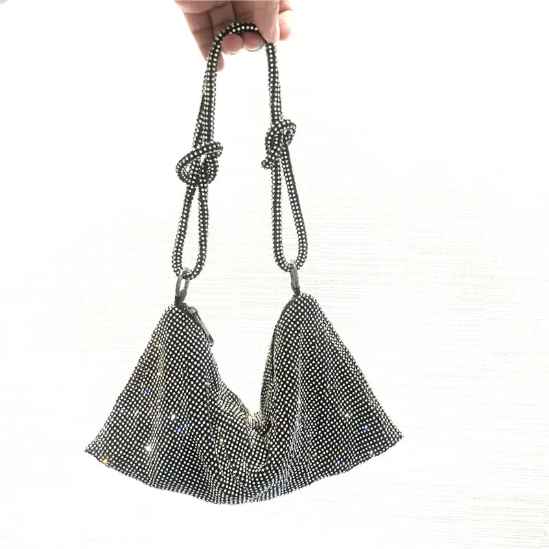Новые клатчи, сетчатая Серебряная блестящая сумка-клатч с бриллиантами, вечерние сумки, роскошные дизайнерские женские кошельки и сумочки со стразами 2022