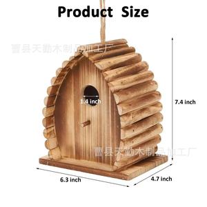 Nid d'oiseau suspendu en bois créatif pour décoration extérieure de patio, cabane pour colibris, abri de repos pour oiseaux transfrontalier - Product Image 4