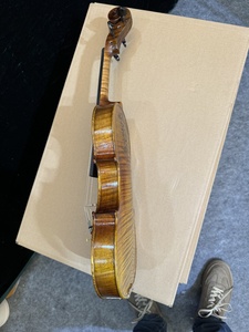 4/4 violino fatto a mano <span class=keywords><strong>Guarneri</strong></span> 1742 modello di violino in acero fiammato intagliato - Product Image 4