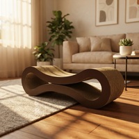 Griffoir pour chat de luxe moderne et classique en carton ondulé, design minimaliste écologique, extra large et résistant à l'usure
