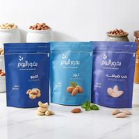 Op maat gedrukte, voedselveilige Doypack stand-up pouch met hersluitbare ziplock, van Mylar, voor noten, amandelen, pistachenoten en andere snacks.