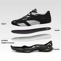 Baskets de course pour hommes en tissu microfibre respirant, confortables et souples, avec logo personnalisé, rehaussant la taille de 7 cm, vente en gros directe usine