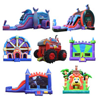 Château gonflable commercial intérieur et extérieur personnalisé avec toboggan et aire de saut pour enfants