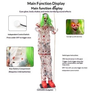 Nouvelle Décoration Suspendue Clown Balançoire d'Intérieur pour Halloween, pour Maisons Hantées et Chambres d'Évasion, avec Capteur Électrique et Effet Lumineux d'Ambiance - Product Image 5