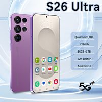 Smartphone S26 Ultra Terbuka 7.3 Inci HD OLED 120Hz 16GB+1TB Android 15 Kamera Belakang 108MP Face ID 5G Gaming Deca Spanyol Prancis