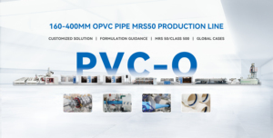 Polytime双螺杆PLC 160-400毫米pvc-o管真空校准罐挤出生产线螺杆轴承电机发动机齿轮箱主 - Product Image 3