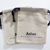 Sac pochette à cordon en toile réutilisable 100% coton avec logo personnalisé Pochette cadeau à cordon Sac à poussière