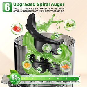 Presse-agrumes électrique à moteur en cuivre pur durable, extracteur de jus lent vertical de qualité supérieure, alimentation automatique, fonction mains libres, large utilisation domestique - Product Image 3