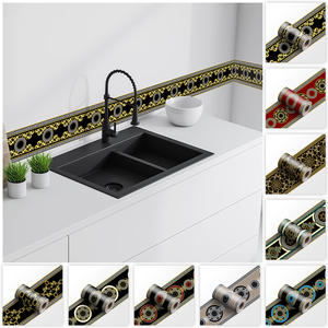 Autocollant de Plinthe Rayée Auto-Adhésive Décorative Murale pour Rénovation de Cuisine, Orientation Transversale - Product Image 3