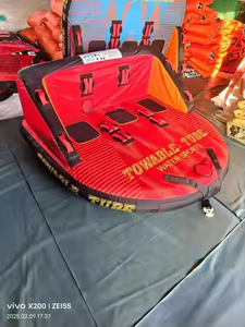 Tabung tiup yang dapat ditarik 1-4 model pengendara titik derek ganda penutup nilon bantalan busa Eva katup kecepatan tabung perahu dan Ski air yang dapat ditarik - Product Image 2