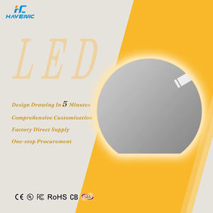 Miroir de salle de bain circulaire irrégulier moderne en gros miroir de chambre à coucher intelligent avec interrupteur tactile suspendu avec lumière LED - Product Image 1