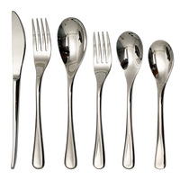 LFS Offre Spéciale 6pcs Set de couverts Sliver Fashion and Modern Design Set de vaisselle en acier inoxydable pour la maison Hôtel cuillère de table
