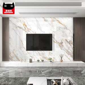 Papan lembar dinding latar belakang marmer PVC, kristal karbon/pelat arang bambu Panel dinding Veneer kayu - Product Image 6