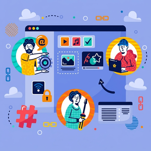 Marketing en Redes Sociales para Empresas, Creación de Contenido Digital, Tableta con Iconos de Diseño Creativo para Soluciones de Marca Modernas - Product Image 2