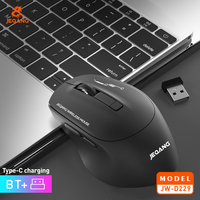JW-D229 Mouse Nirkabel 6D Mode Ganda 2.4G BT Tipe-C Dapat Diisi Ulang Ergonomis 30M Klik Mouse Nirkabel Optik untuk Gaming PC Laptop