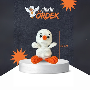 Llavero de pato blanco amigurumi de dibujos animados hecho a mano, colgante de ganchillo de algodón para bolso, lindo juguete de peluche de animal, Muses Made, 0-10cm, para niños y adultos - Product Image 3