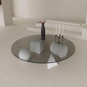 <span class=keywords><strong>Tavolino</strong></span> da Caffè <span class=keywords><strong>in</strong></span> <span class=keywords><strong>Vetro</strong></span> Temperato di Design Creativo e Lussuoso con Struttura <span class=keywords><strong>in</strong></span> Metallo Rotonda Ultra-Minimalista Moderna per Soggiorno - Product Image 2