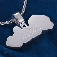 Usine personnalisée VVS Moissanite diamant Cursive lettre pendentif S925 argent 9k 10k 14k 18k or massif glacé pendentifs à breloques
