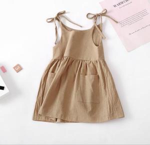 ชุดเดรสเด็กผู้หญิงเรียบง่ายสำหรับฤดูร้อน ราคาถูก หลายสี เสื้อผ้าเด็กทารกผ้าฝ้าย - Product Image 4