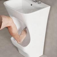 Kidoir Lavabo de Wudu autoportant double à deux niveaux en céramique et porcelaine, avec fonction de lavage des pieds