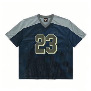Camiseta HEALY con Cuello en V, 100% Poliéster, Malla Ajustada, Impresión Digital Personalizada, Estilo Retro Casual, Bloques de Color, Número 23, para Hombre - Product Image 6