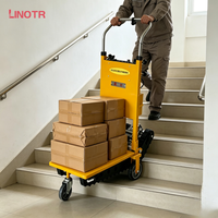 Chariot monte-escaliers électrique portable 400 kg max. Capacité de charge réglable, angle de travail ajustable, cadre en acier thermolaqué, service OEM