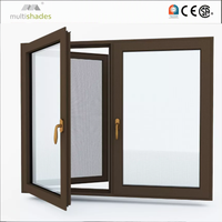 Fenêtre à battant en aluminium triple vitrage isolant, insonorisée, étanche, à rupture de pont thermique, conforme NFRC CA Title 24, design minimaliste noir