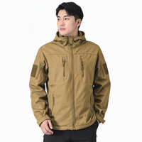 Blouson bomber tactique softshell et hardshell imperméable à motif de coléoptère, épais et à capuche, pour l'hiver et les activités de plein air