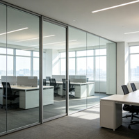 Porte coulissante en verre à rupture de pont thermique en aluminium, double vitrage, design moderne pour bureaux et résidences américaines