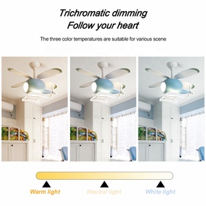 Ventilateur de plafond pour enfants avec lumière, pour chambre d'enfant, ventilateur de plafond en forme d'<span class=keywords><strong>avion</strong></span> ou d'hélicoptère avec lumière LED, lumière avec ventilateur pour chambre de fille - Product Image 3