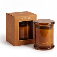 Pot en verre de 8 oz de luxe pour bougie parfumée, avec boîte, pour fabrication de bougies à marque privée, emballage cadeau, fourniture directe usine