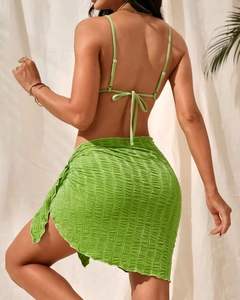 Custom Swimwear Mature <strong>Thong</strong> Three Pieces <strong>Swimsuit</strong> and Fashion Sexy Woman <strong>Bikini</strong> With Cover up Beach Dress - Product Image 5
