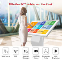 Kiosque interactif sur pied de 32 pouces pour intérieur, écran tactile 4K, borne de service libre-service