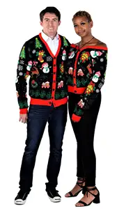 Cárdigan de punto personalizado unisex para hombre, suéter de Jacquard navideño feo personalizado