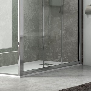 Kamalu KP3000S Moderna Cabina Doccia 140X80 con Apertura Scorrevole, Piatto Rettangolare, Vetro Temperato 8mm, Telaio in Alluminio, ABS per Hotel - Product Image 4