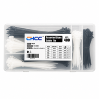 400 attaches-câbles en nylon de tailles variées (4, 6, 8 pouces), attaches autobloquantes robustes, capacité de 18, 40, 50 lb, gestion des câbles